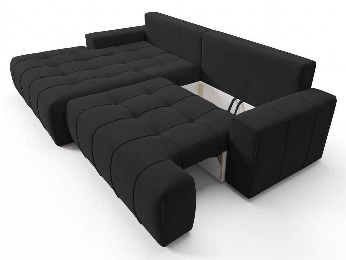 ECKSOFA Tulio Schwarz Links - Schwarz, Holz/Textil (270/165cm) - Graingold