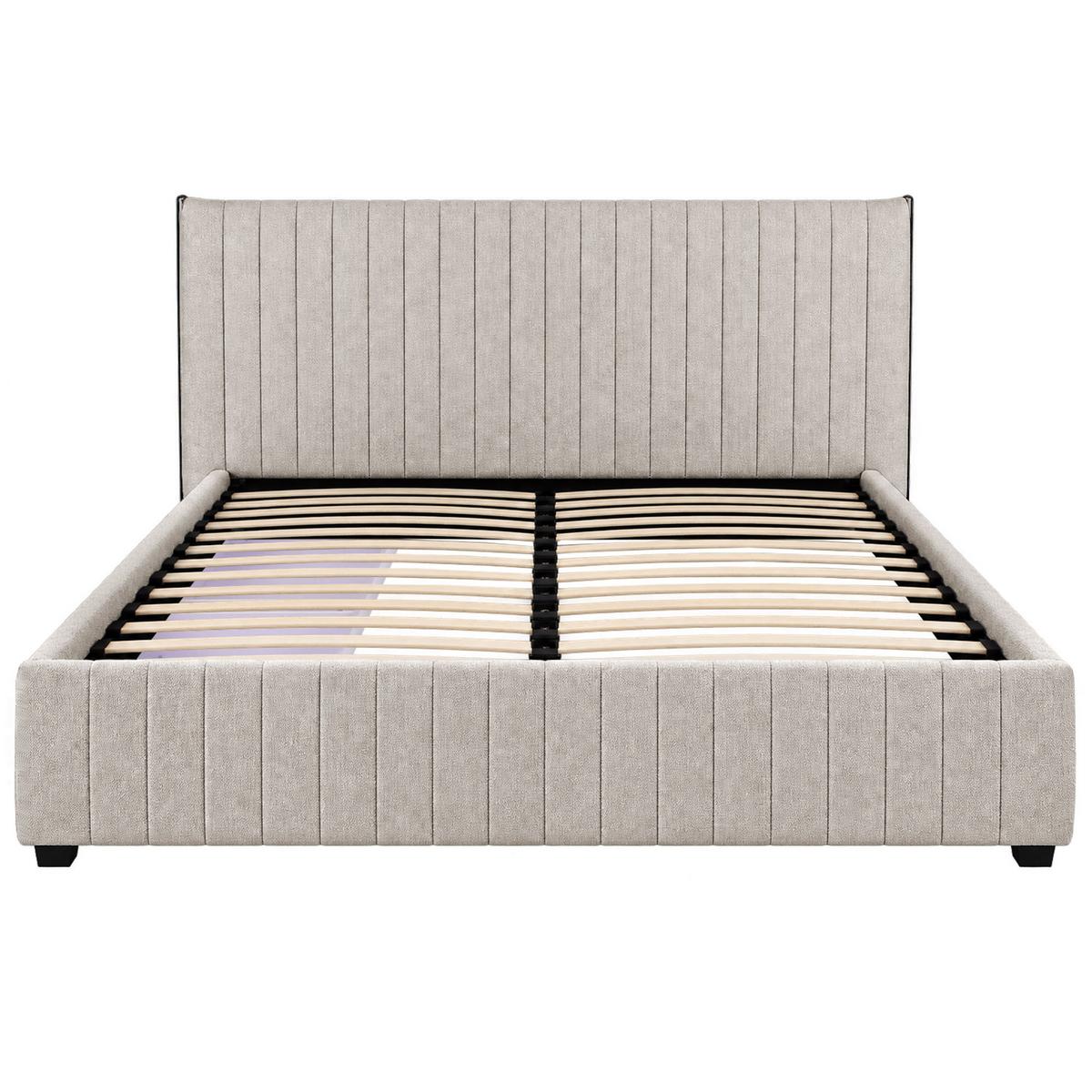 POLSTERBETT Calma mit 2 Bettkastenschubladen, ohne Matratze, 160x200 cm, Bouclé-Stoff, Dunkelbeige - Beige, Textil (160/200cm) - Beautysofa