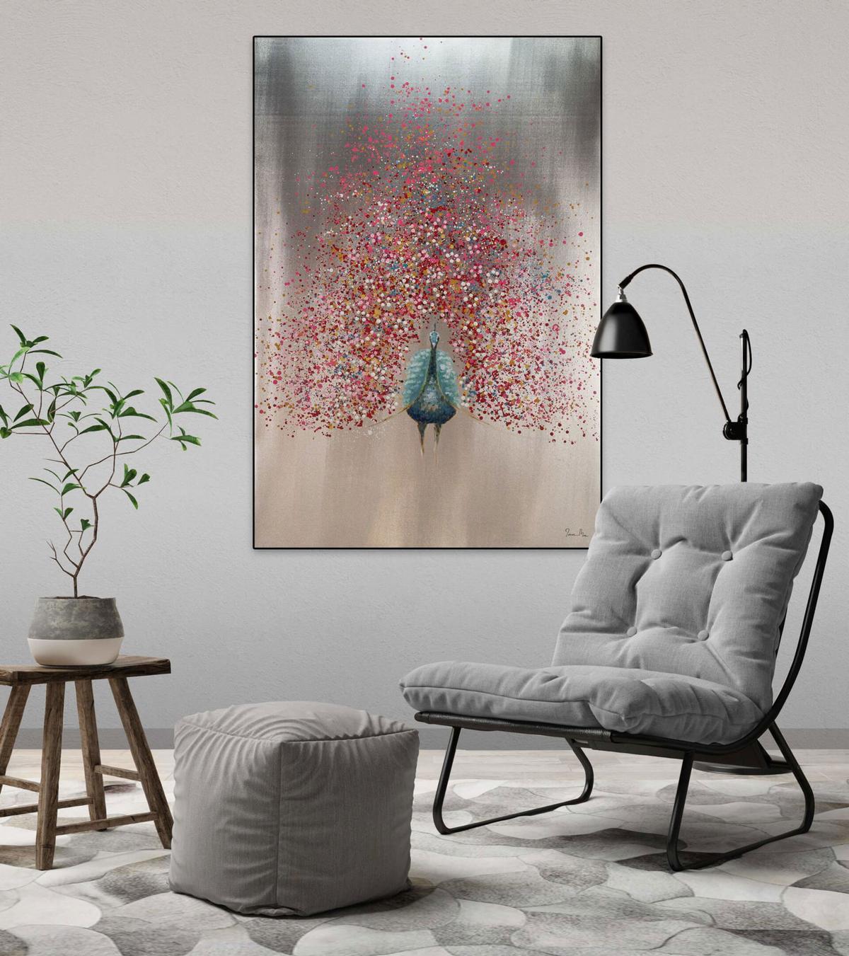 ACRYLBILD HANDGEMALT 80/120 cm - Pink, Holz/Textil (80/120cm) - KUNSTLOFT