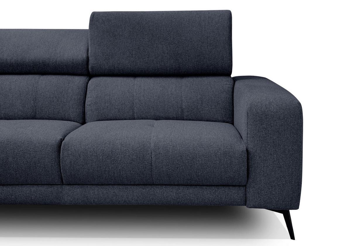 ECKSOFA MORELLO 5-Sitzer, dunkelblau - Schwarz/Dunkelblau, Holzwerkstoff/Textil (158/269cm) - Wozimo