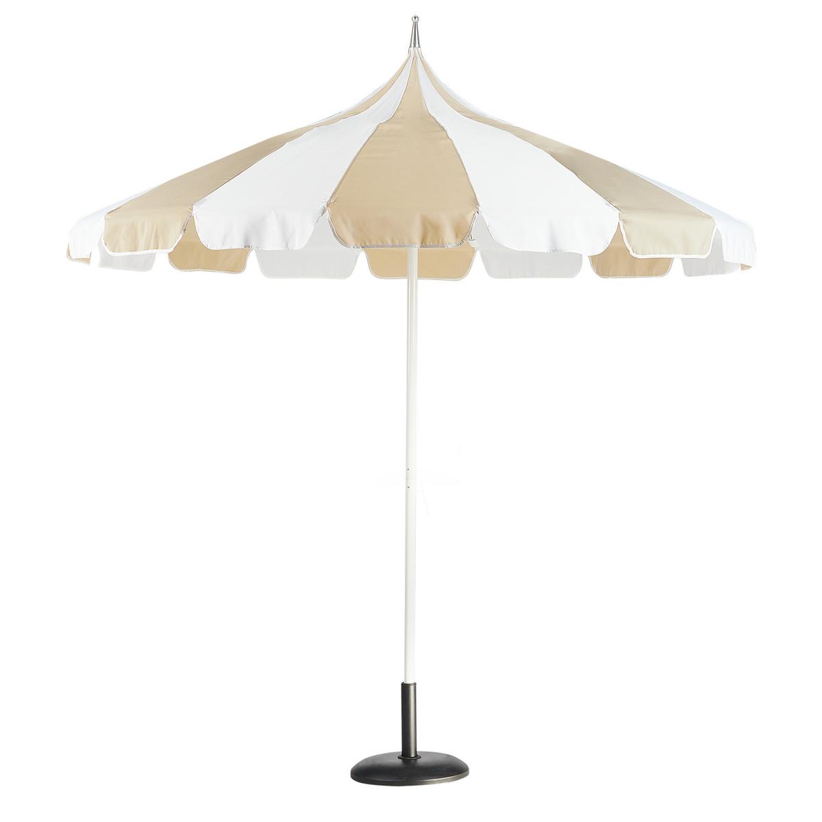 SONNENSCHIRM Beige Minoa - Beige/Weiß, Textil (245/245cm) - Beliani