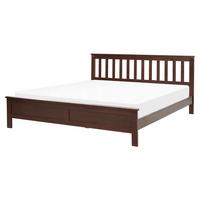 HOLZBETT 160/200cm Dunkler Holzfarbton Mayenne - Dunkelbraun, Holz (160/200cm) - Beliani