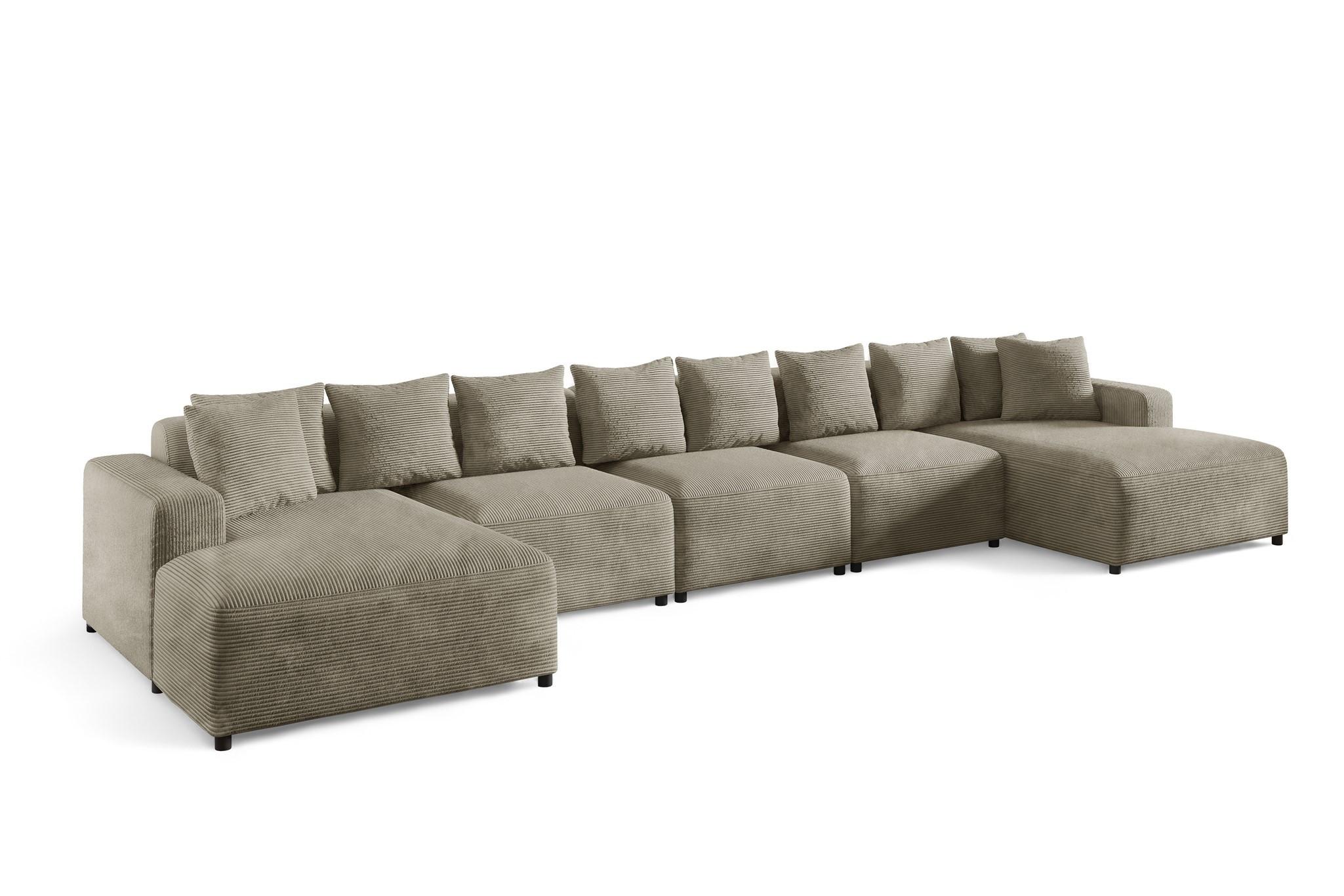 WOHNLANDSCHAFT Megan Xl In Poso - Beige, Holzwerkstoff/Textil (517/75/165cm) - Fun Möbel