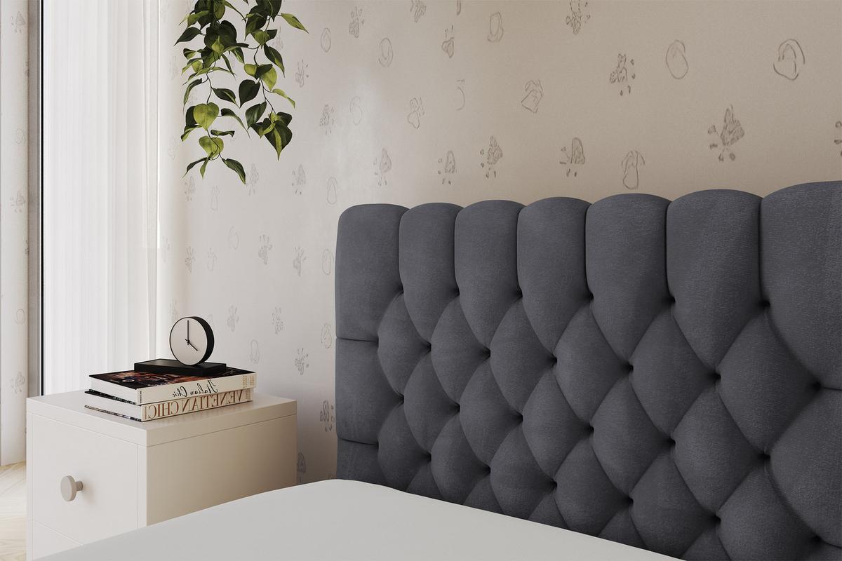 EINZELLBETT Jugendbett mit Bettkasten, Rechts - MULY 100x200 Dunkelgrau - Titanfarben, Holzwerkstoff/Textil (100/200cm) - ALTDECOR