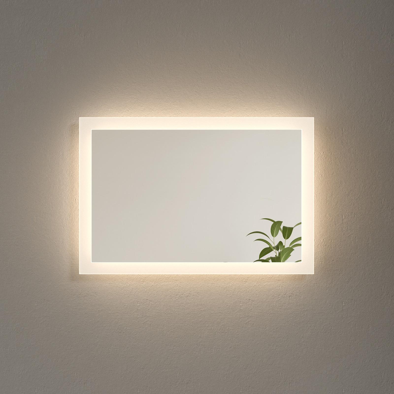 BADSPIEGEL mit Umweltfreundlicher Silberspiegel Beleuchtung 60/40 - Transparent, Glas (60/40/3.5cm) - EMKE