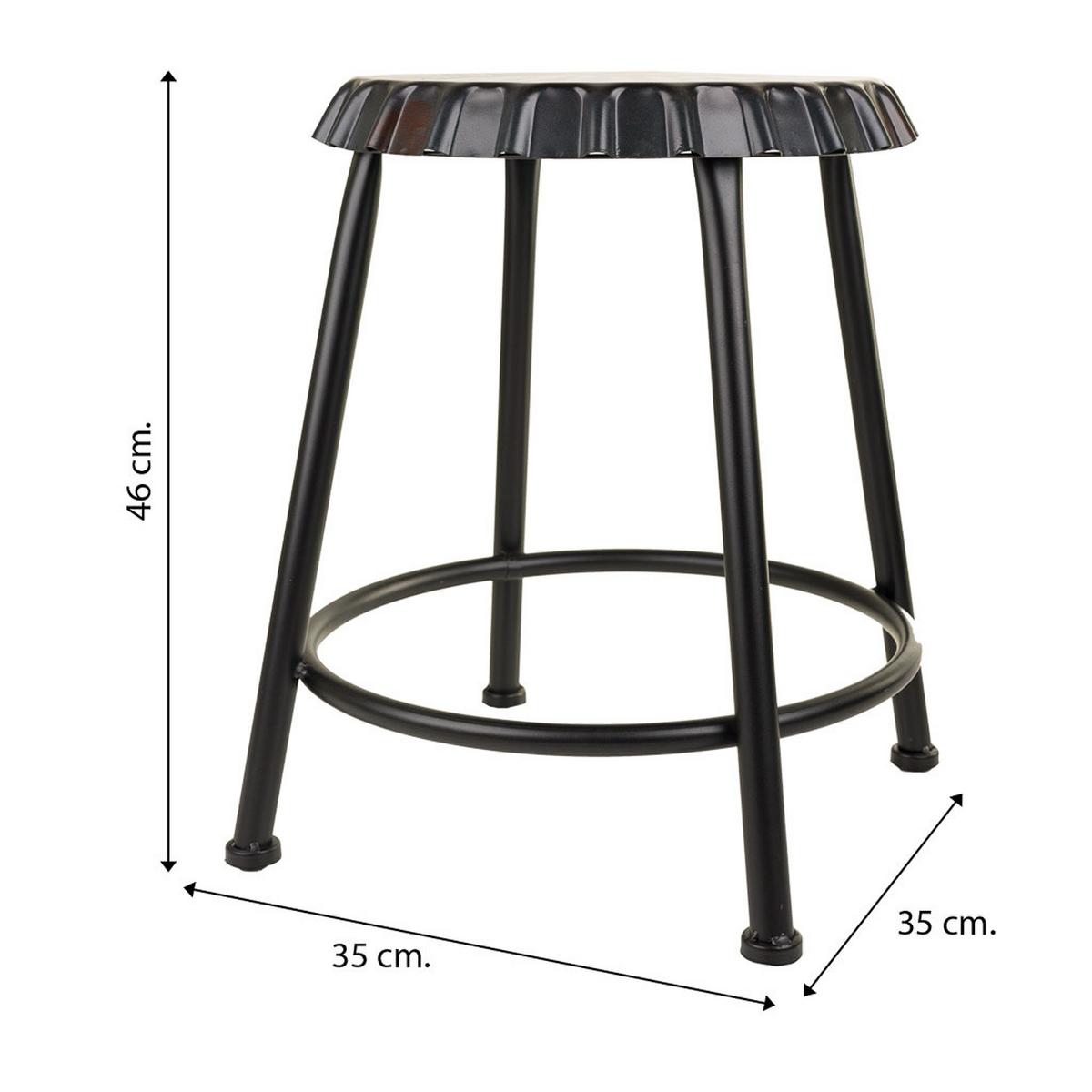 HOCKER aus Metall, grau, 35x46cm - Grau, Metall (35/46/35cm) - Wanderlust
