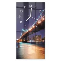 WANDUHR aus Glas 30x60 cm - Brücke - Multicolor, Glas (30/60/0.4cm) - TULUP