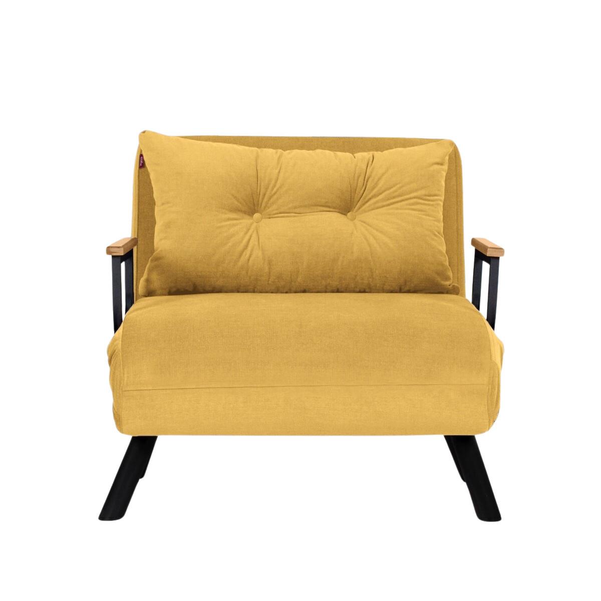 SESSEL mit Stoffbezug und Metallfüßen, umwandelbar 67/50/41 cm - Gelb, Metall (50/41/60cm) - Calicosy
