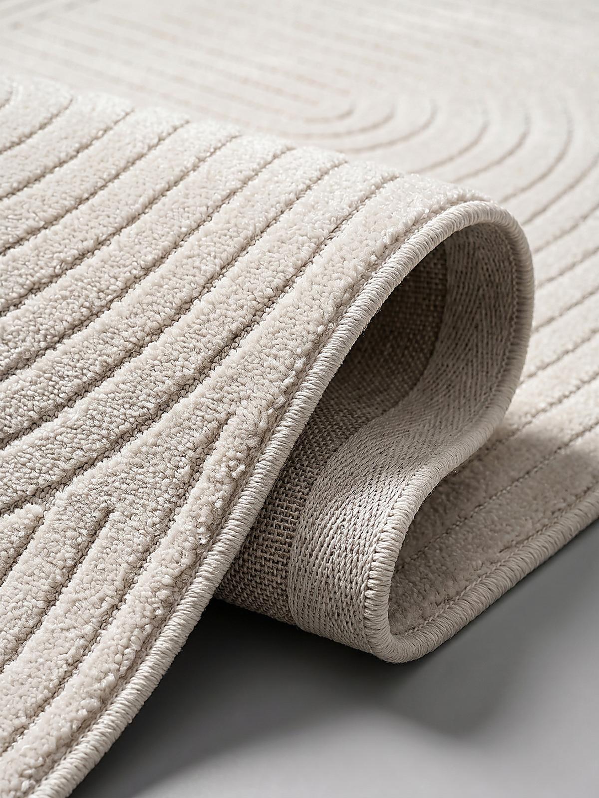 TEPPICH Outdoor Geometrisch MEZEN Polypropylen Creme 140 x 200 cm - Beige, Textil (140/200cm) - KADIMA DESIGN