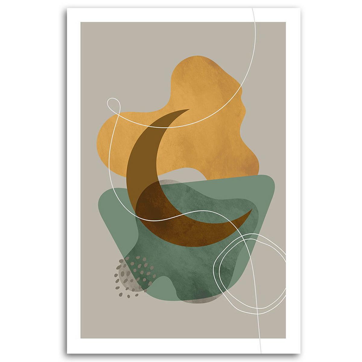 KUNSTDRUCK Grün 40/60 cm - Grün, Textil (40/60cm) - KUNSTLOFT