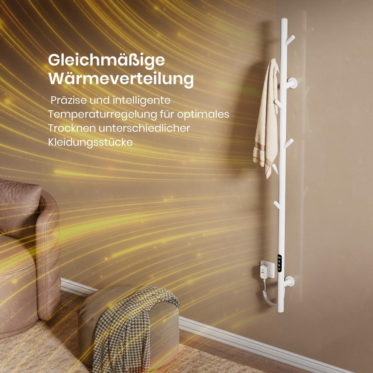 HANDTUCHHEIZKÖRPER Baumheizkörper WLAN Weiß 150 cm - Weiß, Metall (12.5/150/14cm) - EMKE