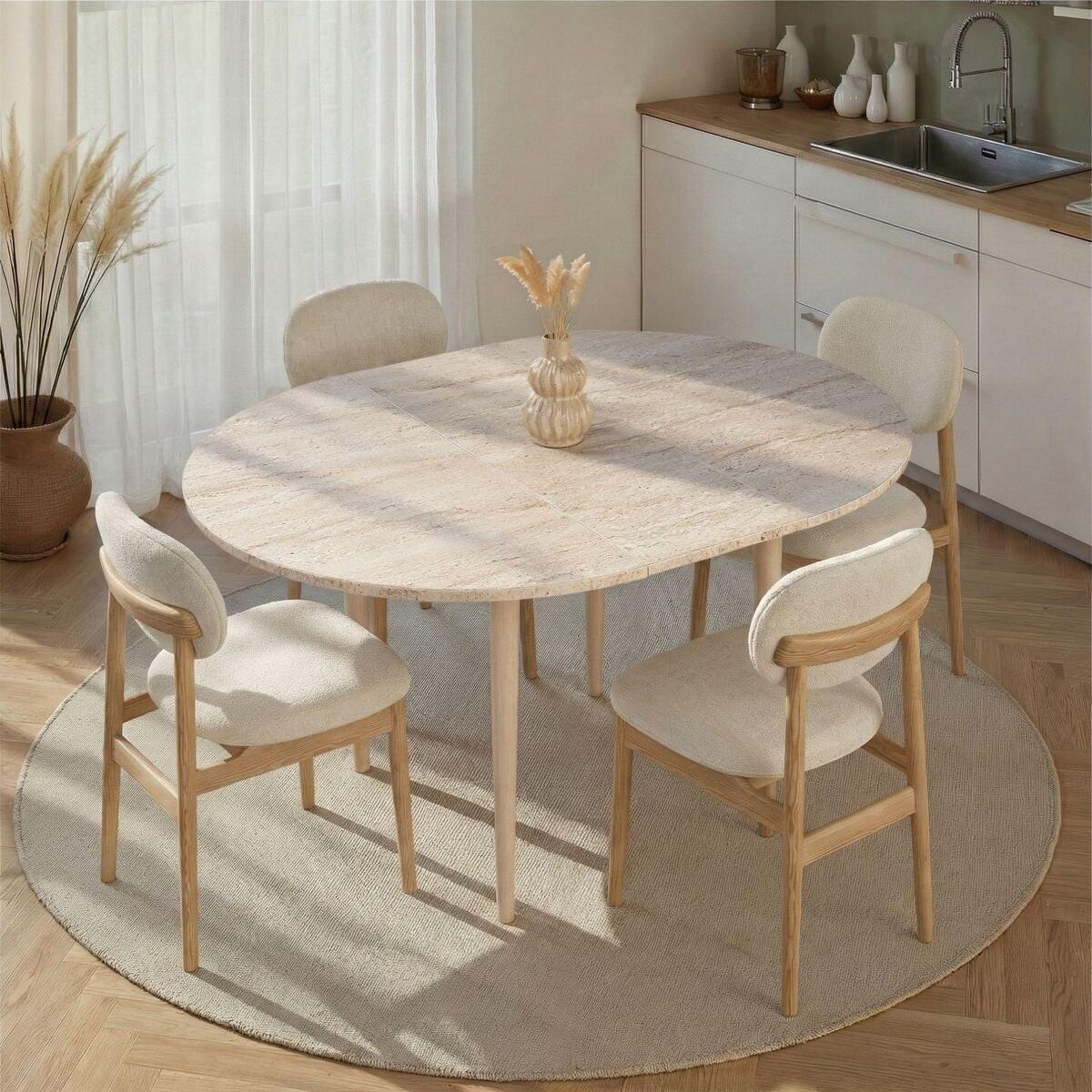 ESSTISCH ausziehbarer von 100 bis 131 cm mit runder Tischplatte 100/100/75 cm - Eiche Artisan, Holzwerkstoff (111/100/75cm) - Calicosy