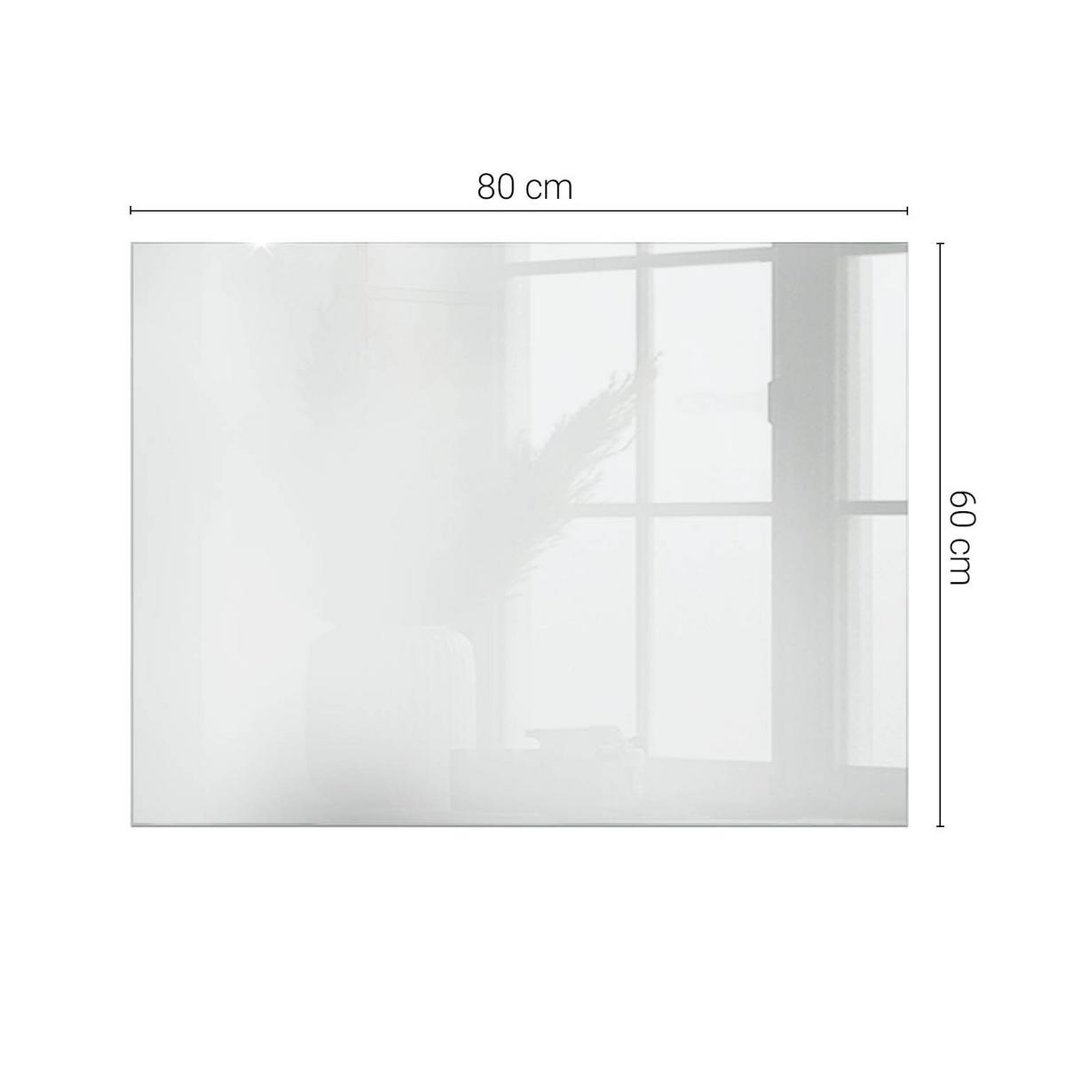 TISCHPLATTE 80x60 cm Farbe Weiß, glatt - Weiß, Glas (80/60/0.4cm) - TULUP