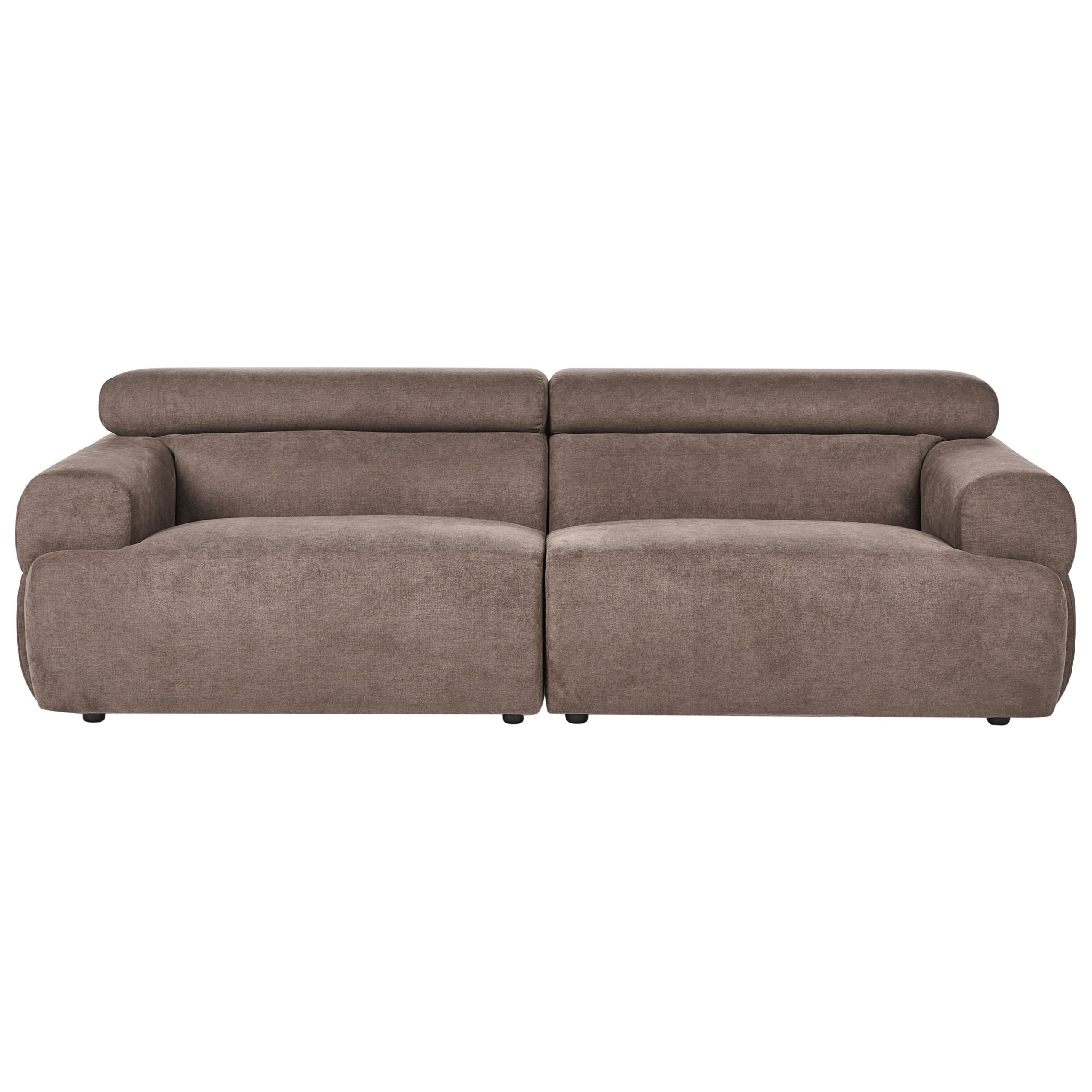 3-SITZER-SOFA Stoff Braun Hovden - Braun, Textil (210/69/95cm) - Beliani