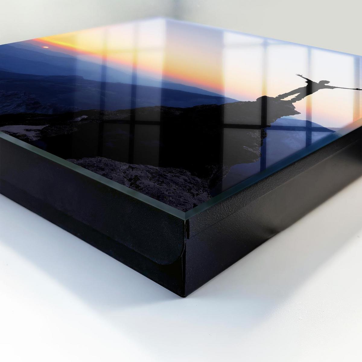 SCHLÜSSELBOX Schwarz 30x30 cm- Türöffnung nach rechts - Der Triumph der Natur - Blau, Metall (30/30/5cm) - TULUP
