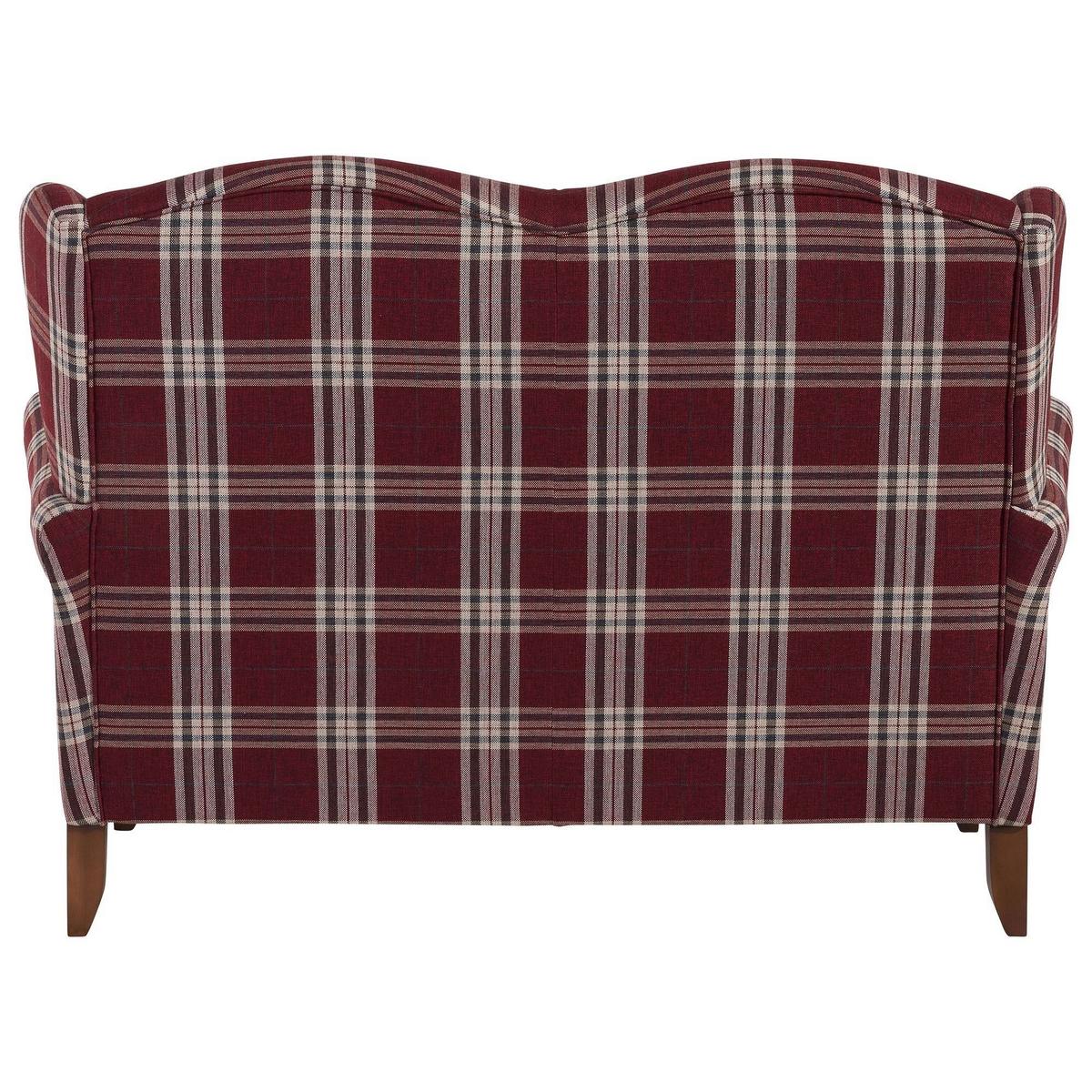SOFA 2-Sitzer Katria Bezug Flachgewebe Buche nussbaum / rot - Rot, Kunststoff (156/108/86cm) - 58aufmkessel