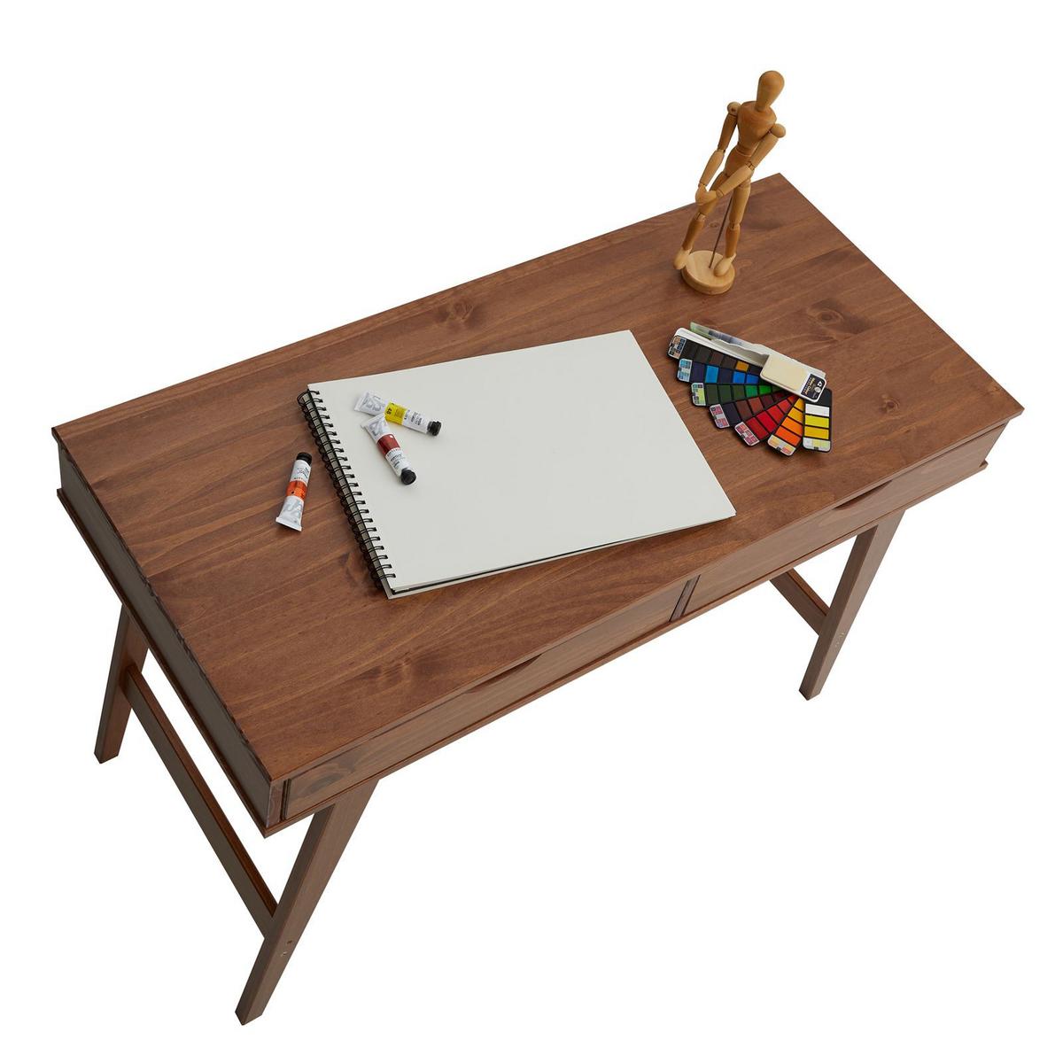 SCHREIBTISCH MILO - Kastanienfarben, Holz (50/110/75cm) - IDIMEX