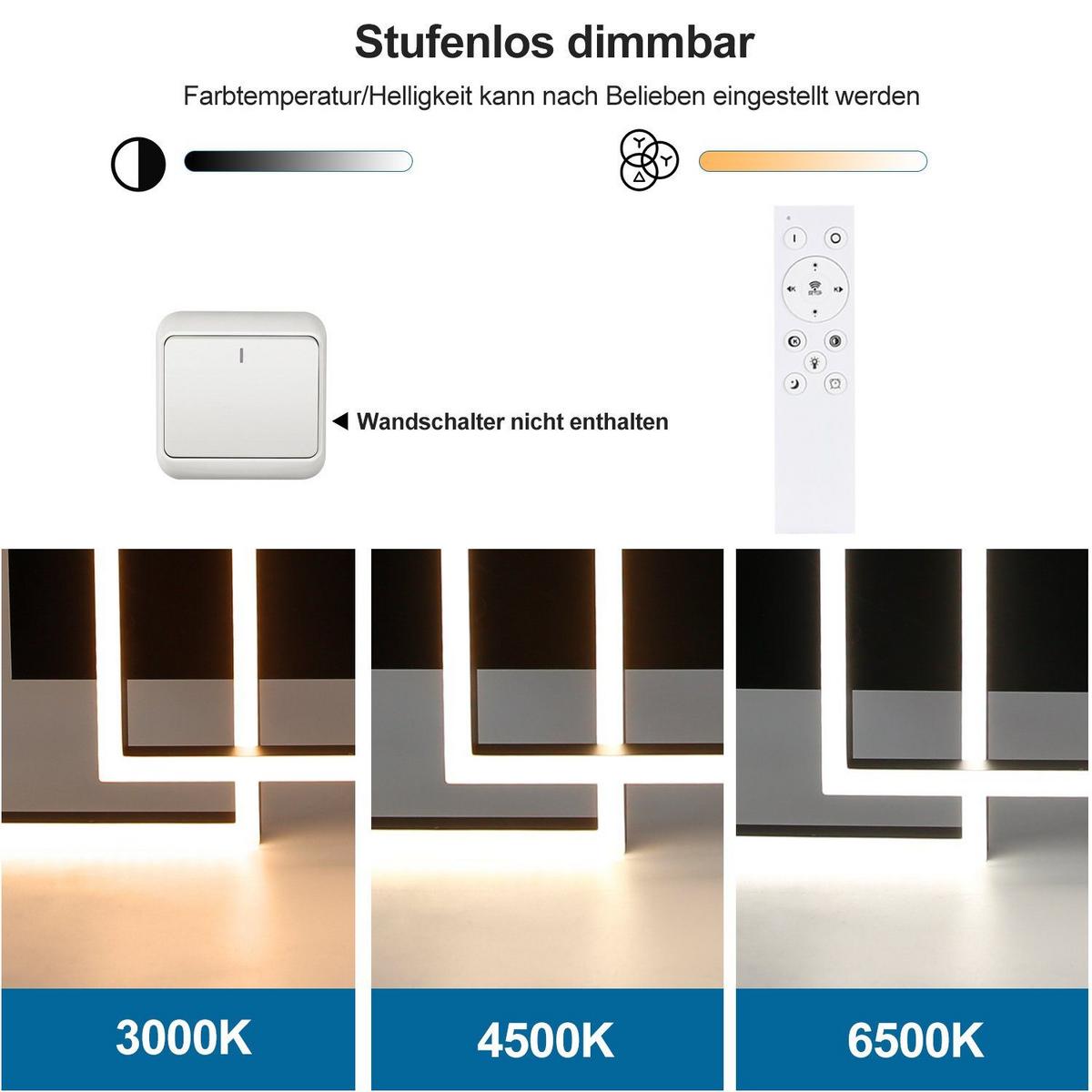 LED-DECKENLEUCHTE Martin 61/40/12 cm - Schwarz, Metall (61/40/12cm) - Nettlife