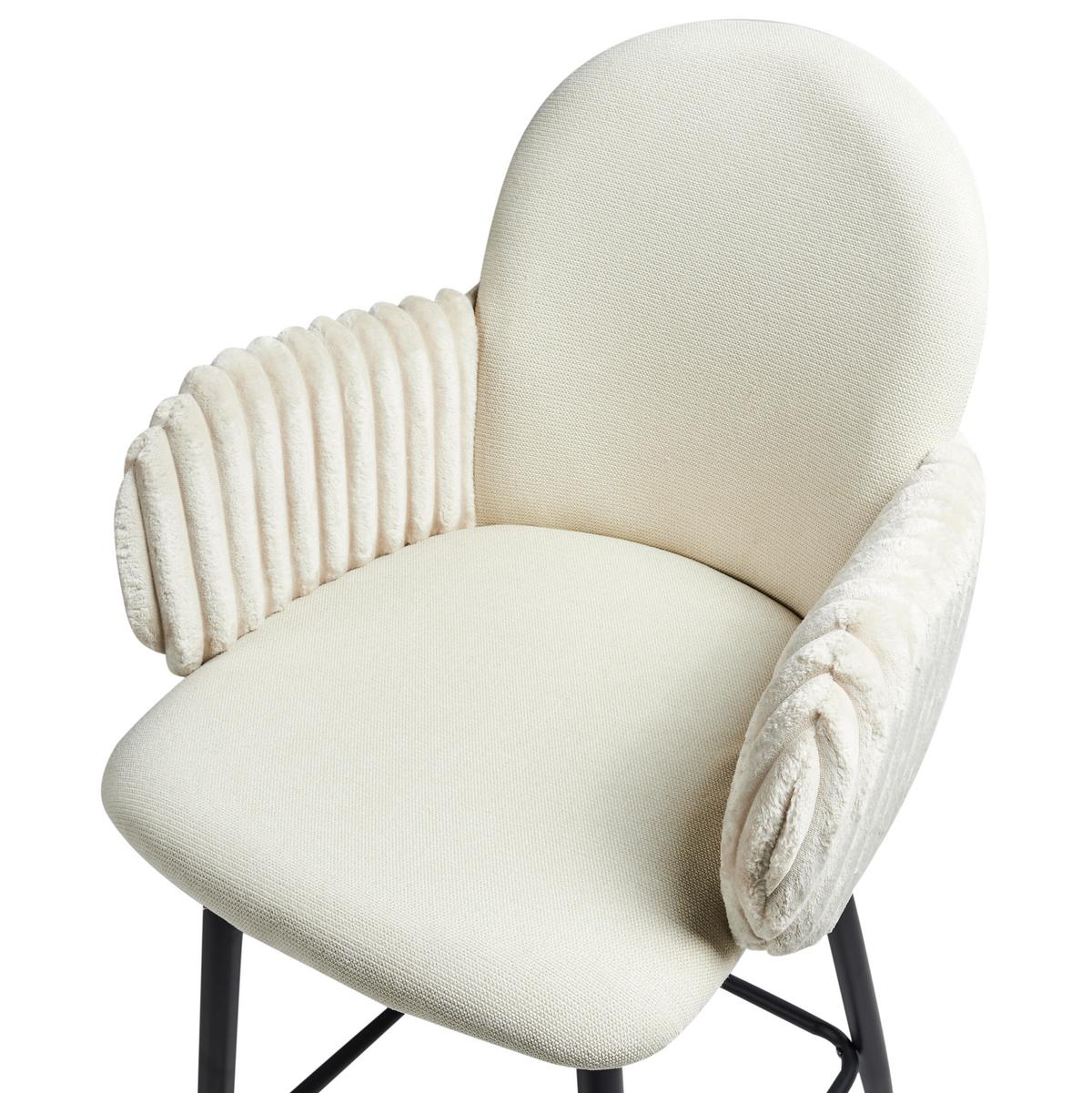 BARSTÜHLEN 2er-Set Hellbeige Amity - Beige/Schwarz, Textil (50/100/54cm) - Beliani