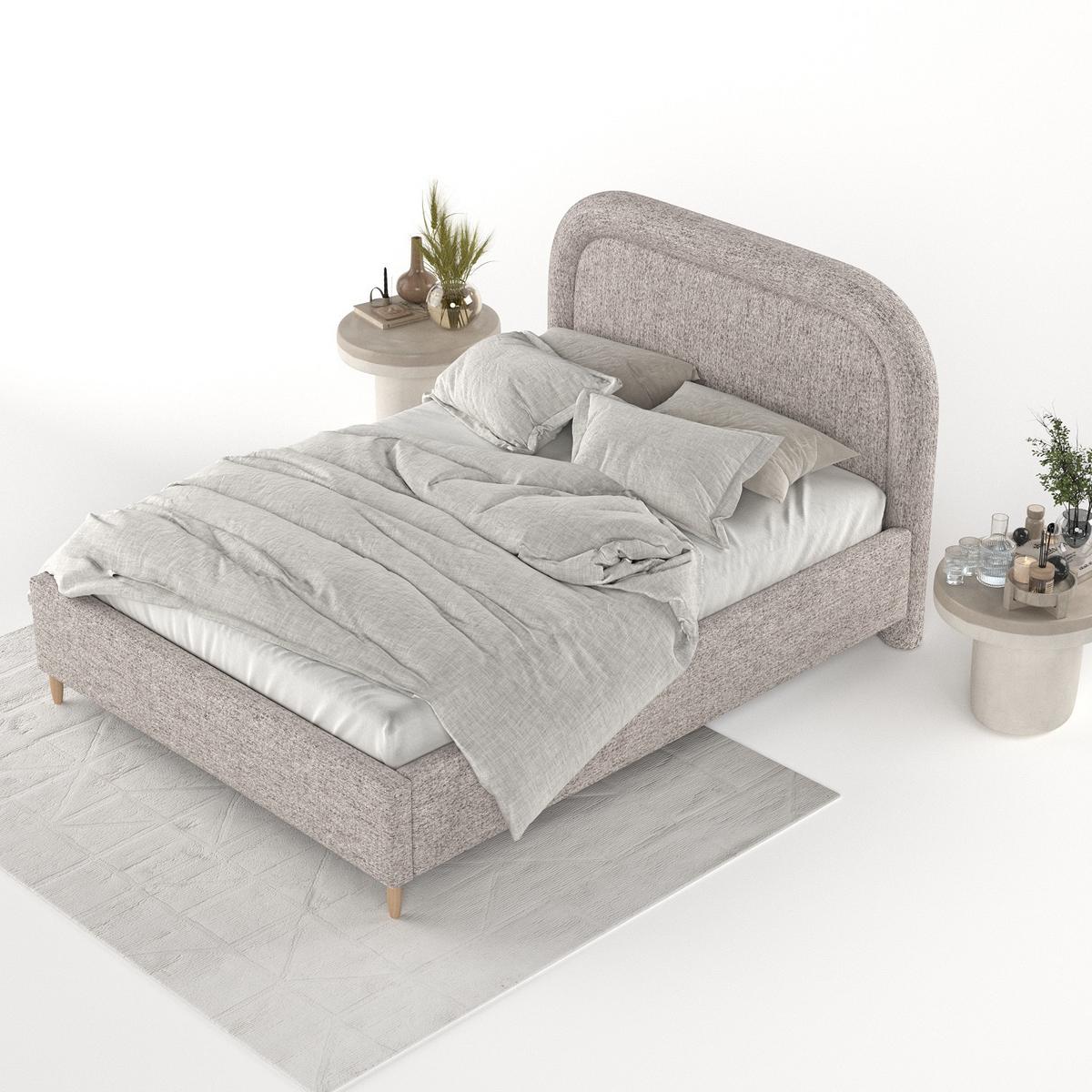 POLSTERBETT Zoya 120/200 cm Beige im Neve Stoff - Beige/Naturfarben, Holz/Holzwerkstoff (120/200cm) - AltaBeds