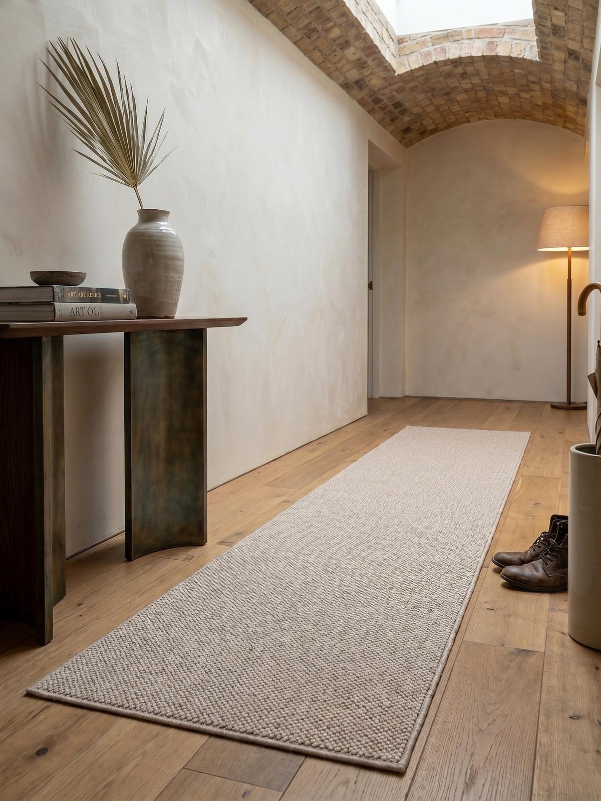 TEPPICH Flachgewebe LANGAU in Beige, meliert, 80 x 250 cm - Beige, Textil (250/80cm) - KADIMA DESIGN