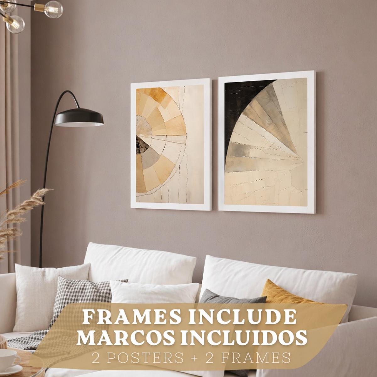 POSTER Set of 2 Abstract Wall Art Prints Modern Living Room Bedroom Kitchen Bathroom Decor Weißer Rahmen A4 - Weiß, Papier (29.7/1/21cm) - Nacnic