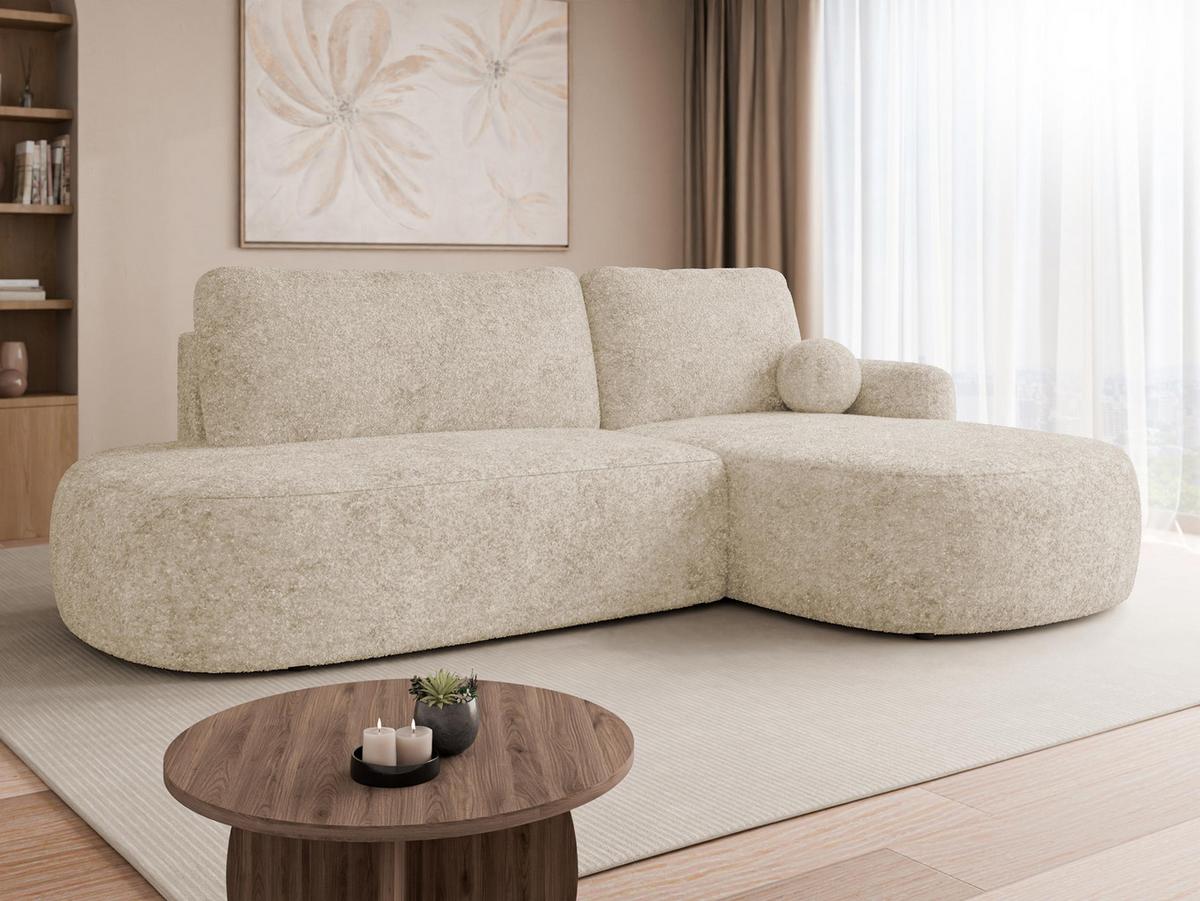 ECKSOFA Loridu O, Seite: Rechts - Beige/Schwarz, Holz/Kunststoff (274/174cm) - MIRJAN24
