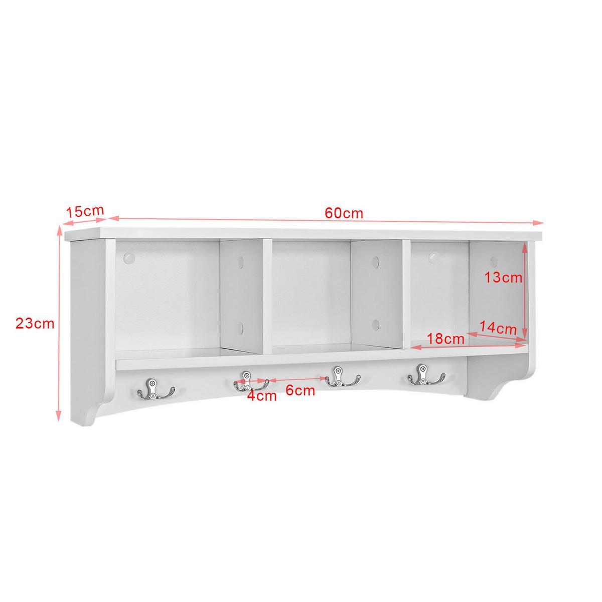 WANDGARDEROBE Weiß - Weiß, Holzwerkstoff (60/23/15cm) - SoBuy