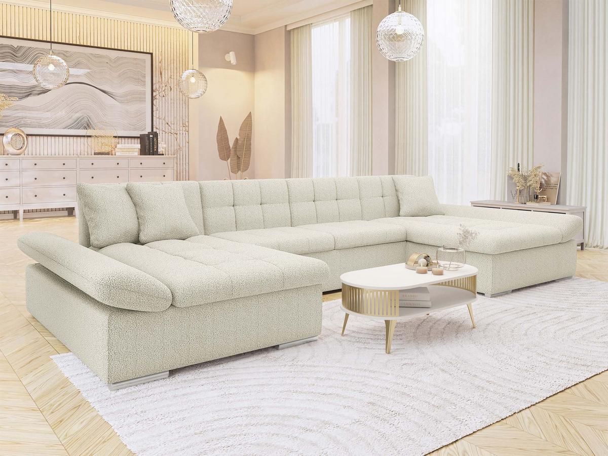 WOHNLANDSCHAFTEN Alia Premium - Sandfarben, Holz/Textil (360/75/160cm) - MIRJAN24