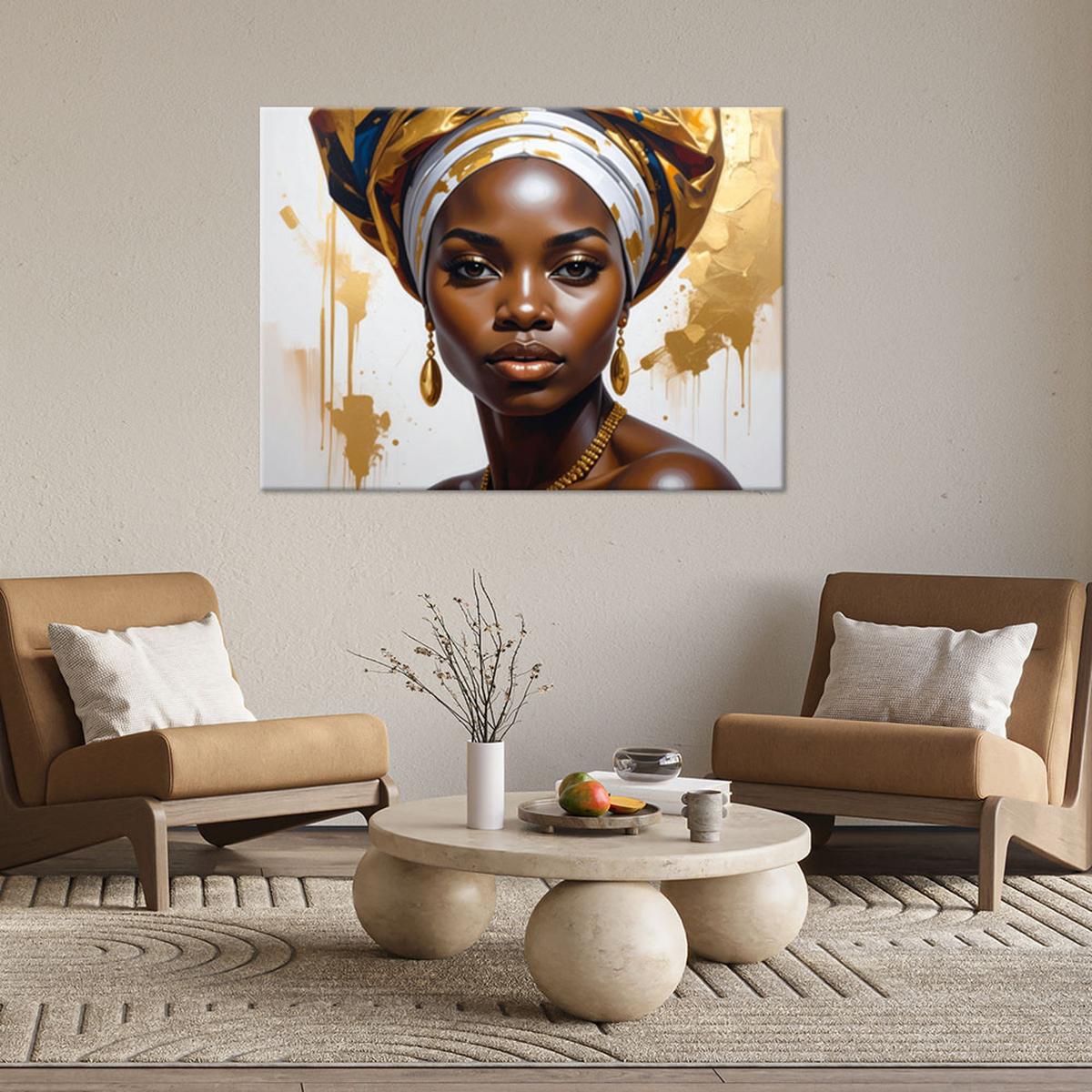 LEINWANDBILD Menschen & Charaktere 90x60cm - Goldfarben, Textil (90/60cm) - Feeby