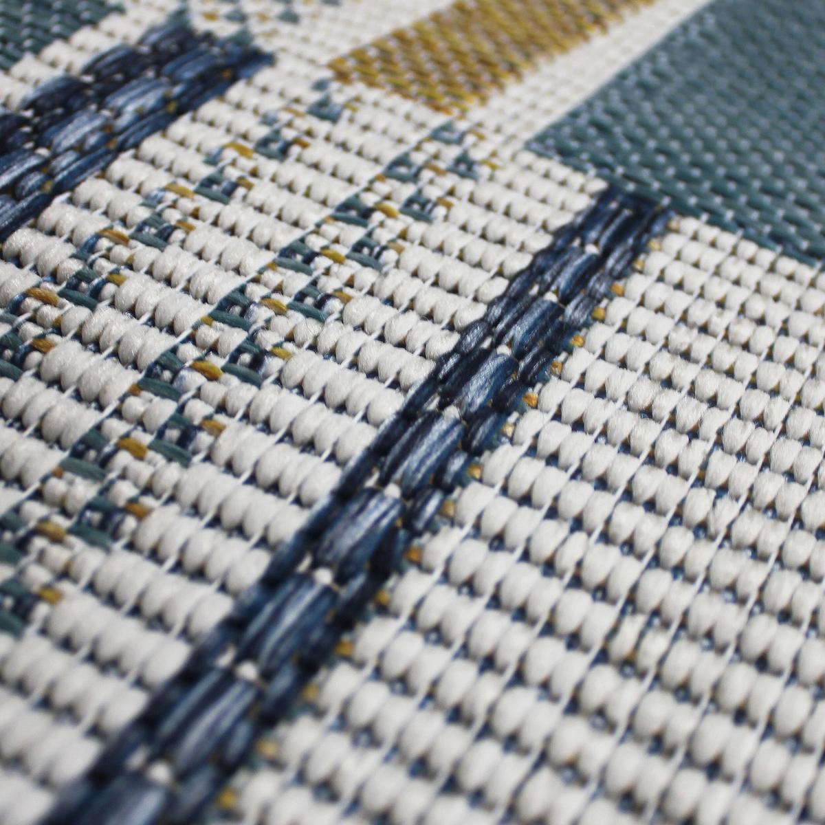 OUTDOORTEPPICH Waschbar FLEET, geometrisch, Blau-Gelb, 80 x 230 cm - Blau, Textil (80/230cm) - KADIMA DESIGN