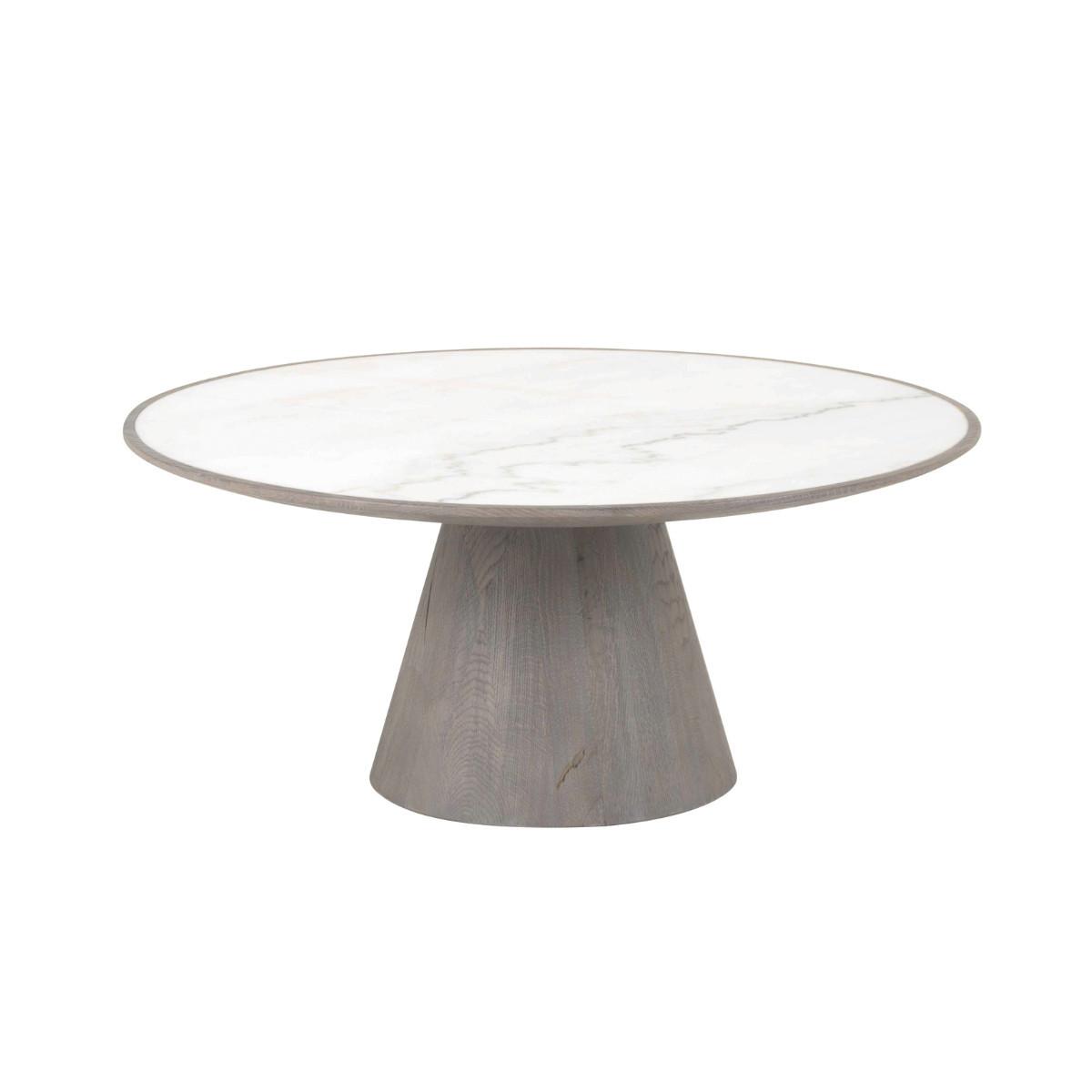 COUCHTISCH aus eiche und marmor - mafra 80/80/35 cm - Apfelbaumfarben, Holz (80/80/35cm) - Signature