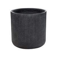 BLUMENTOPF graphitgrau rund 55/55/55 cm Oreoi - Grau, Naturmaterialien (55cm) - Beliani