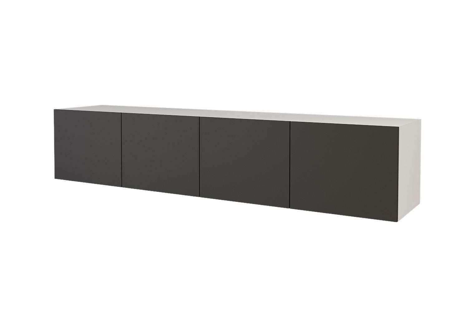 LOWBOARD ELIO-W 2x100x40x40 cm - Weiß / Schwarz - Weiß, Holzwerkstoff (200/40/40cm) - ALTDECOR