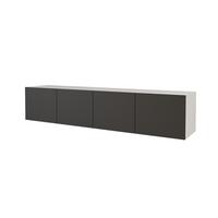 LOWBOARD ELIO-W 2x100x40x40 cm - Weiß / Schwarz - Weiß, Holzwerkstoff (200/40/40cm) - ALTDECOR
