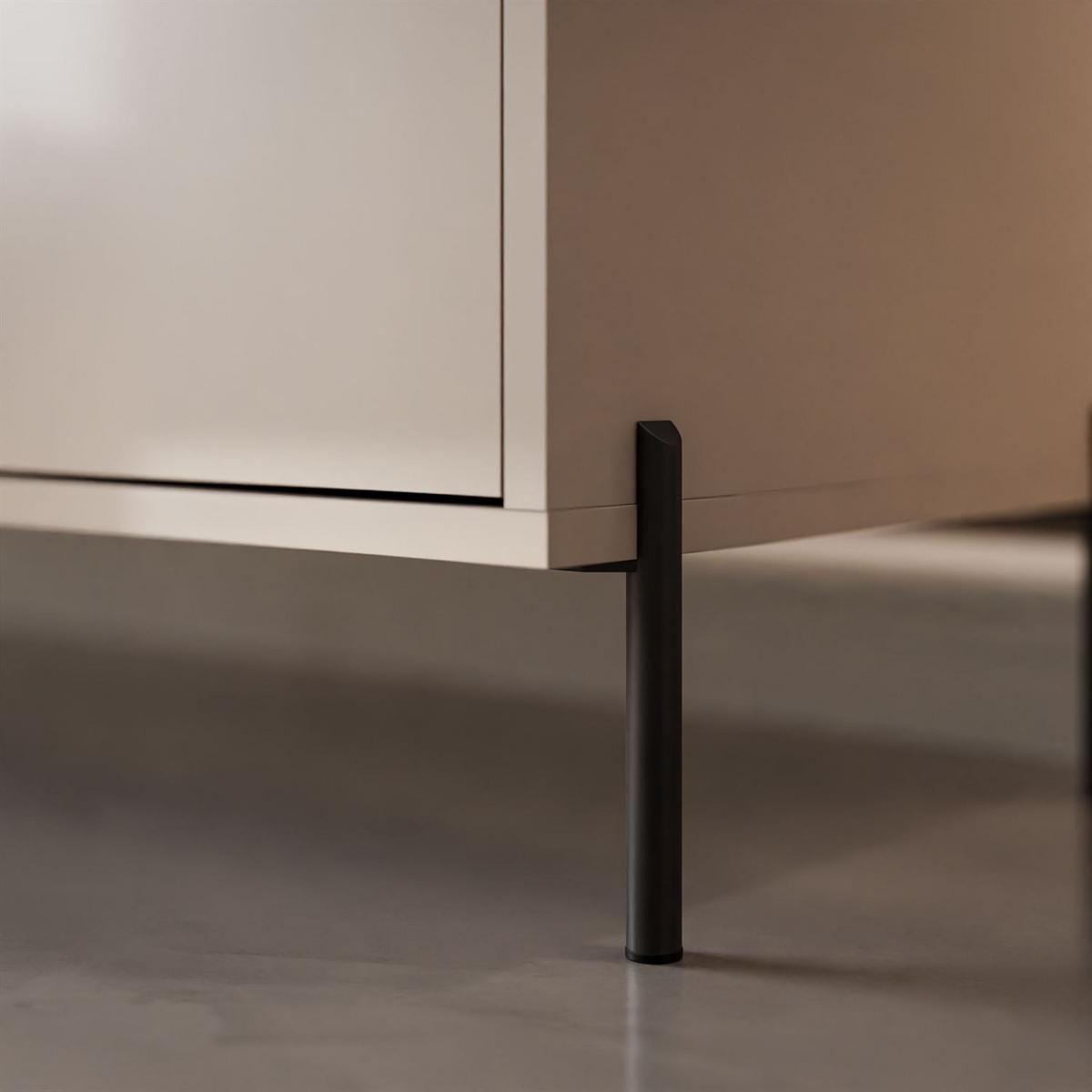 KOMMODE SANAYI Kaschmir Hochglanz – gerade schwarze Beine - Kaschmir/Schwarz, Holzwerkstoff (154/78/40cm) - Lookway