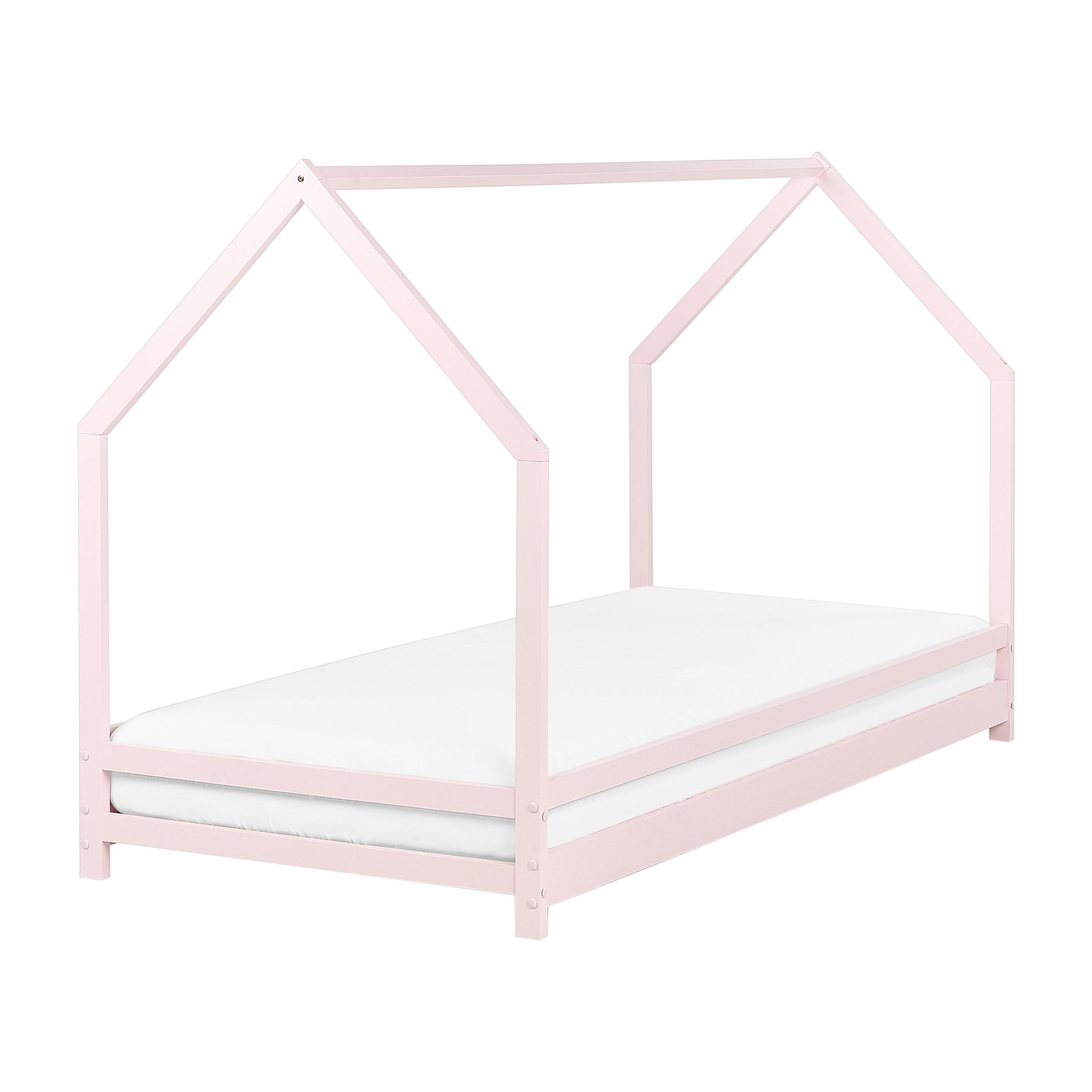 KINDER-HAUSBETT Rosa 90-200 cm Appy - Pink, Holz (90/200cm) - Beliani