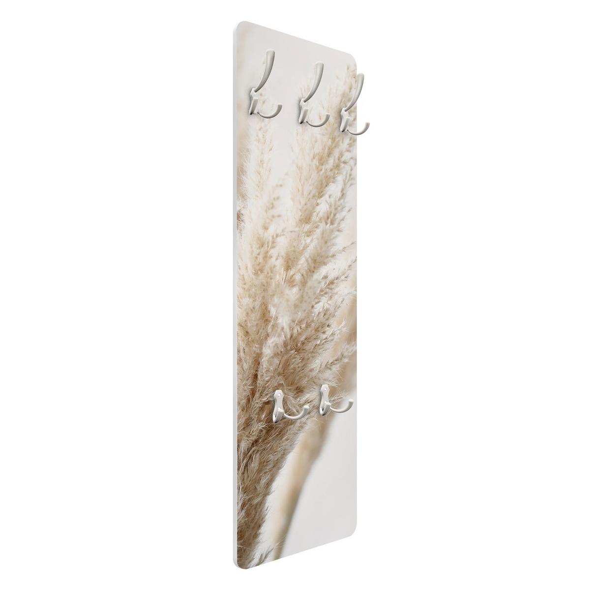 WANDGARDEROBE - Makroaufnahme Pampasgras 34/105 cm - Beige, Holzwerkstoff (34/105/1.6cm) - Bilderwelten