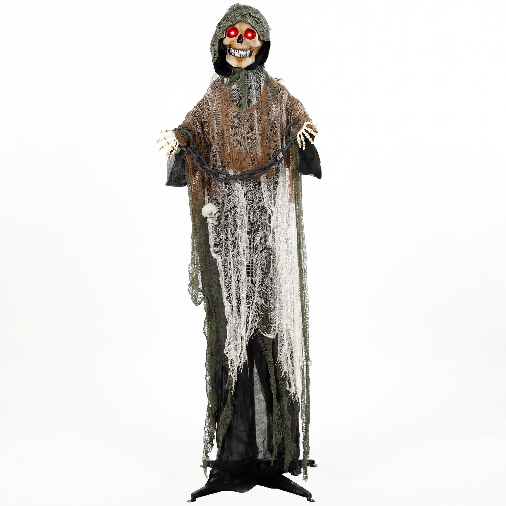 ANIMIERTE-HALLOWEEN-DEKORATION Metall Polyester Schwarz - Schwarz, Kunststoff (18/170/70cm) - HOMCOM