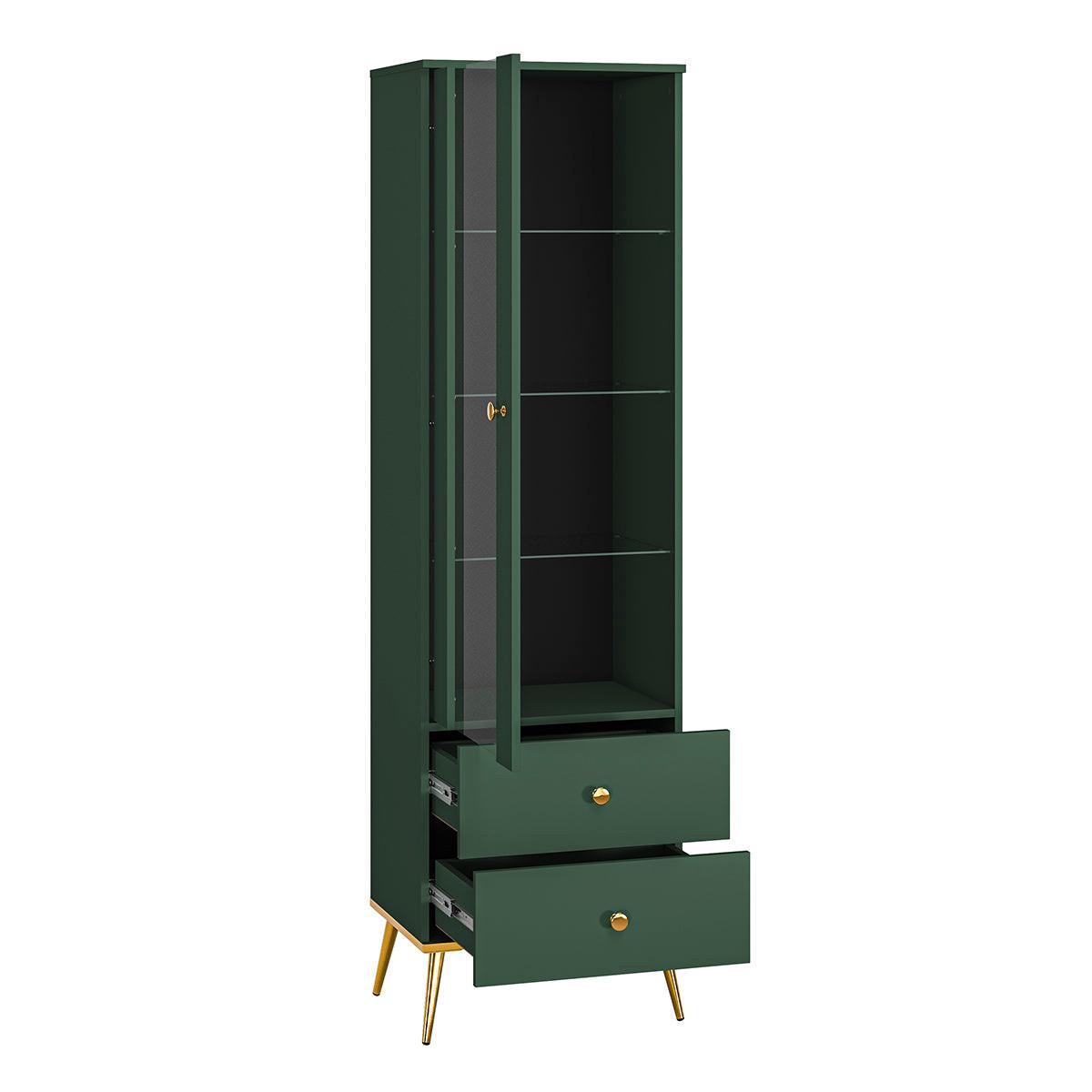 VITRINE Thalia Grün - Grün, Holzwerkstoff (55/190/40cm) - Petits-meubles
