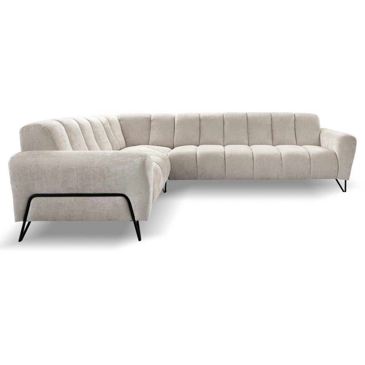 ECKSOFA Volare ohne Schlaffunktion Creme rechts - Creme/Schwarz, Textil/Metall (295/235cm) - Beautysofa