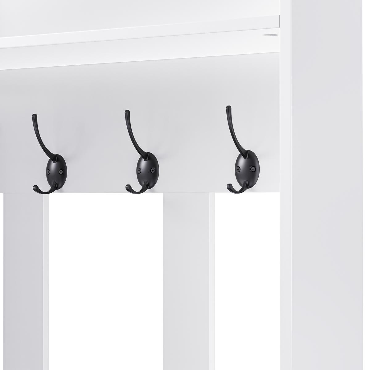 GARDEROBEN-SET 100 cm in Weiß 6-in-1 Flurgarderobe - Weiß, Holzwerkstoff (100/180/35cm) - Urban Meuble
