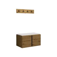 GARDEROBEN-SET Orion VI - Eiche Artisan/Weiß, Holzwerkstoff/Kunststoff (84/42/46cm) - MIRJAN24