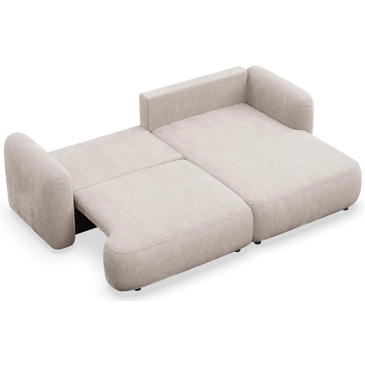 ECKSOFA Tvoya hellbeige Chenille - Ecru/Schwarz, Kunststoff/Textil (175/267cm) - Selsey