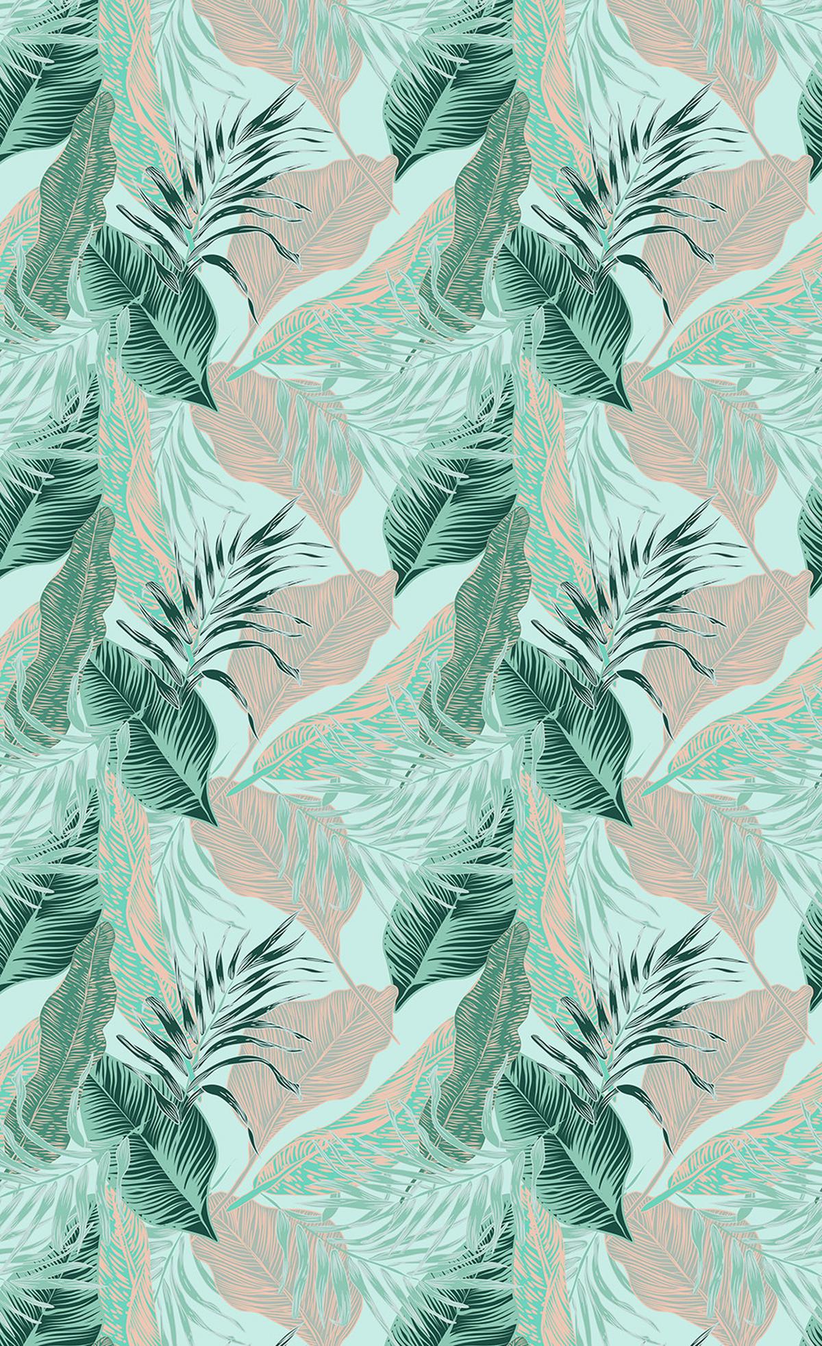 VERDUNKELUNGSROLLO 110x180 cm Tropische Blätter - Blau, Textil (110/180cm) - TULUP