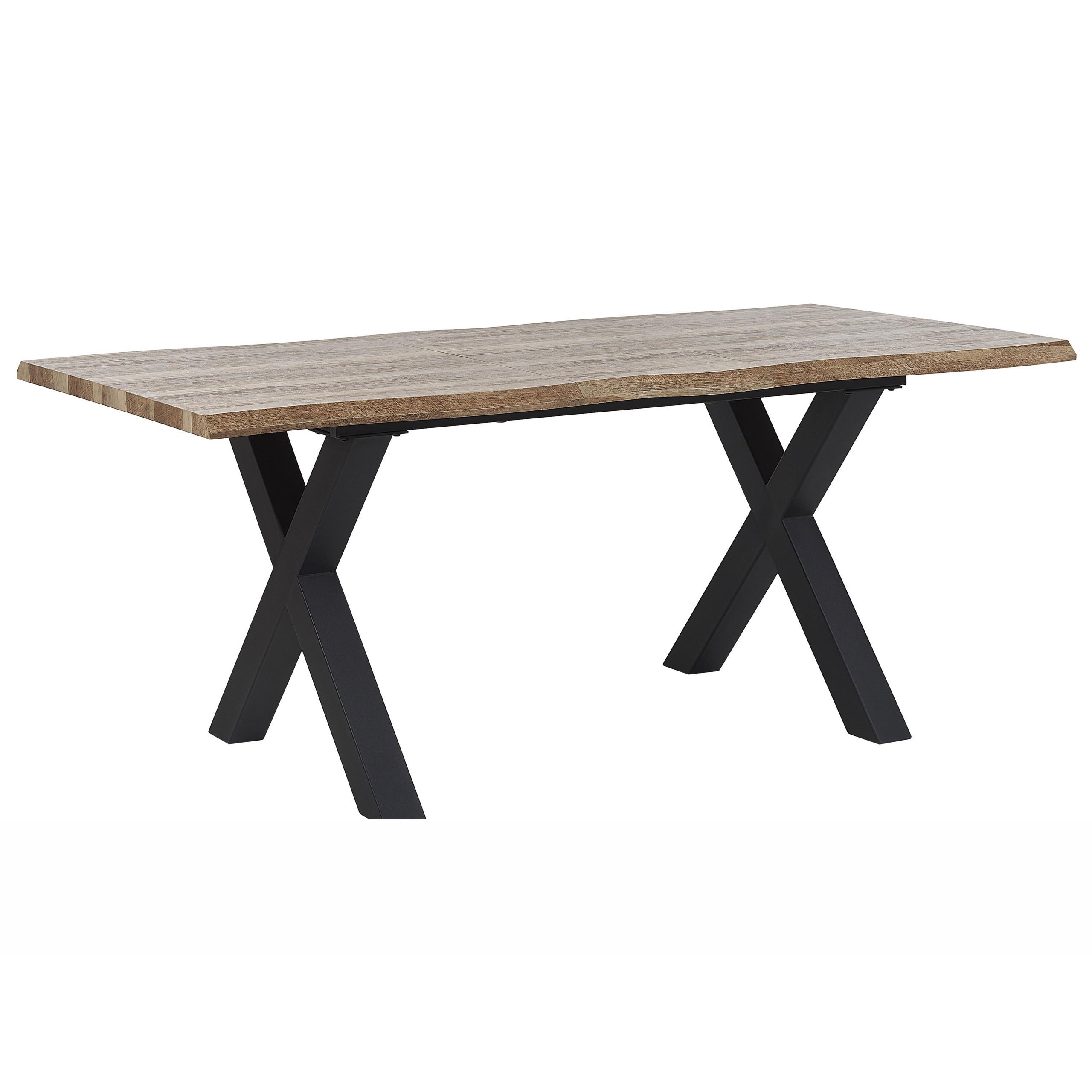 ESSTISCH 140-180/90/76 cm Hellbraun, Schwarz Rechteckig Bronson - Hellbraun, Holzwerkstoff (180/90/76cm) - Beliani