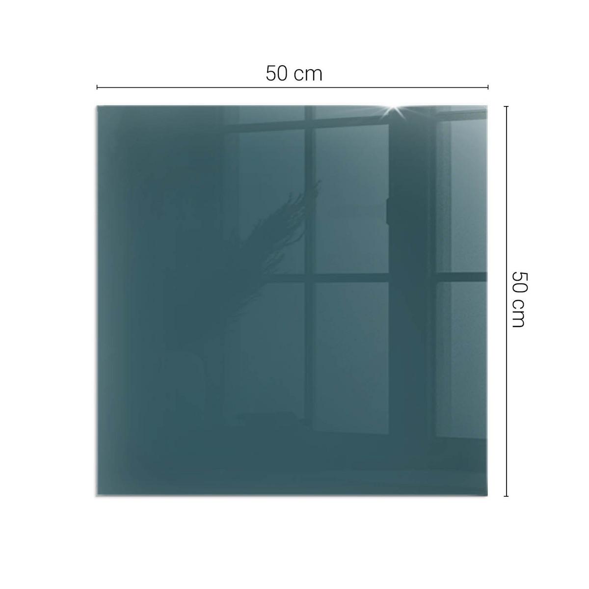 GLASPLATTE für Kamin 50x50 cm - Türkis, Glas (50/50/0.4cm) - TULUP