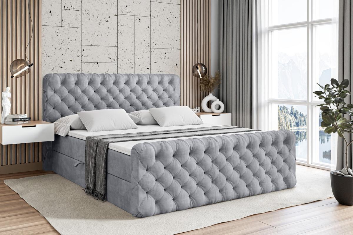 BOXBETT BOXI8-Z - 140x200 cm - H3 - Hellgrau - Hellgrau, Holzwerkstoff (140/200cm) - ALTDECOR