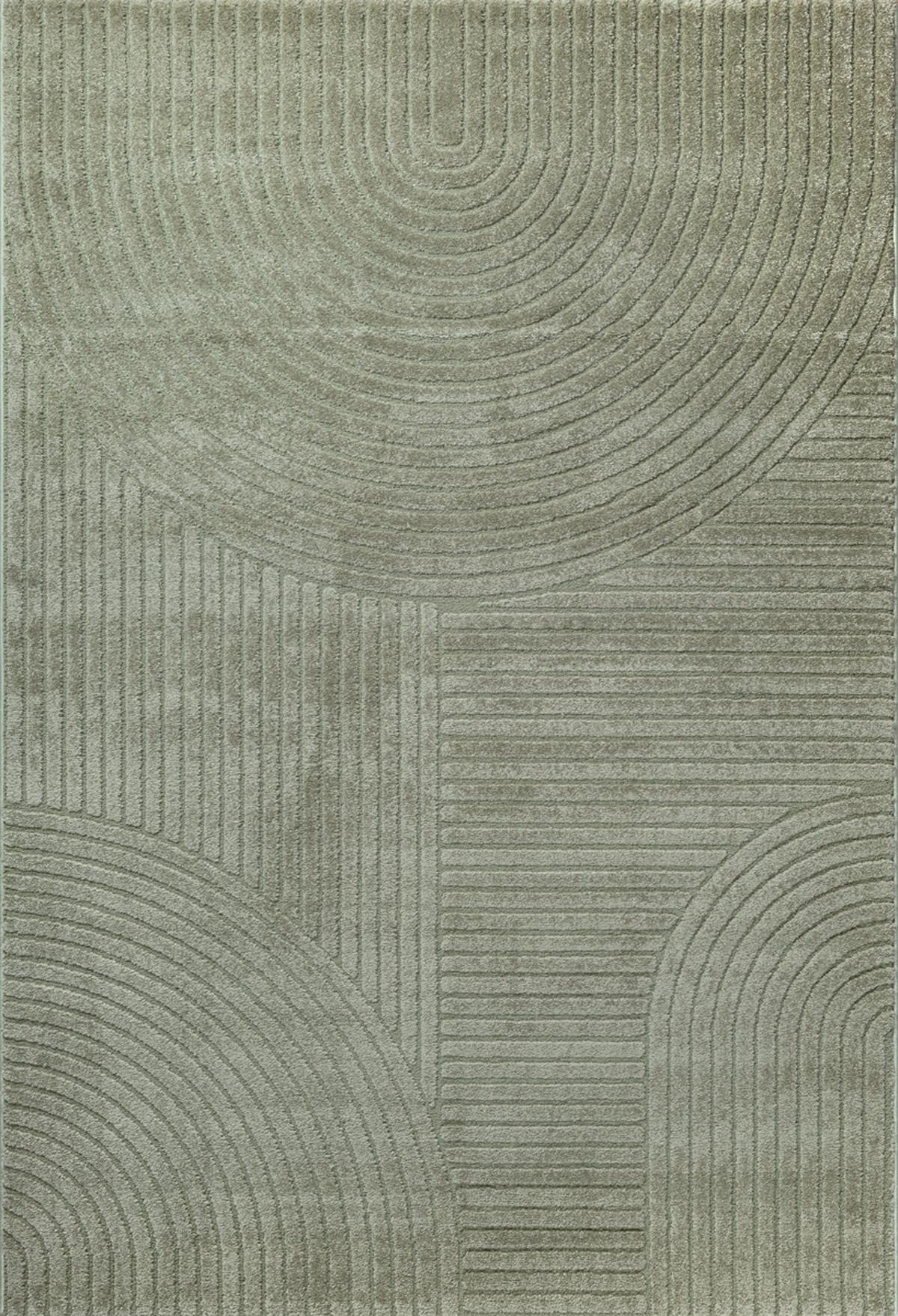 TEPPICH Kurzflor CETINA Geometrisch Polypropylen-Polyester Grün 200 x 290 cm - Grün, Textil (200/290cm) - KADIMA DESIGN