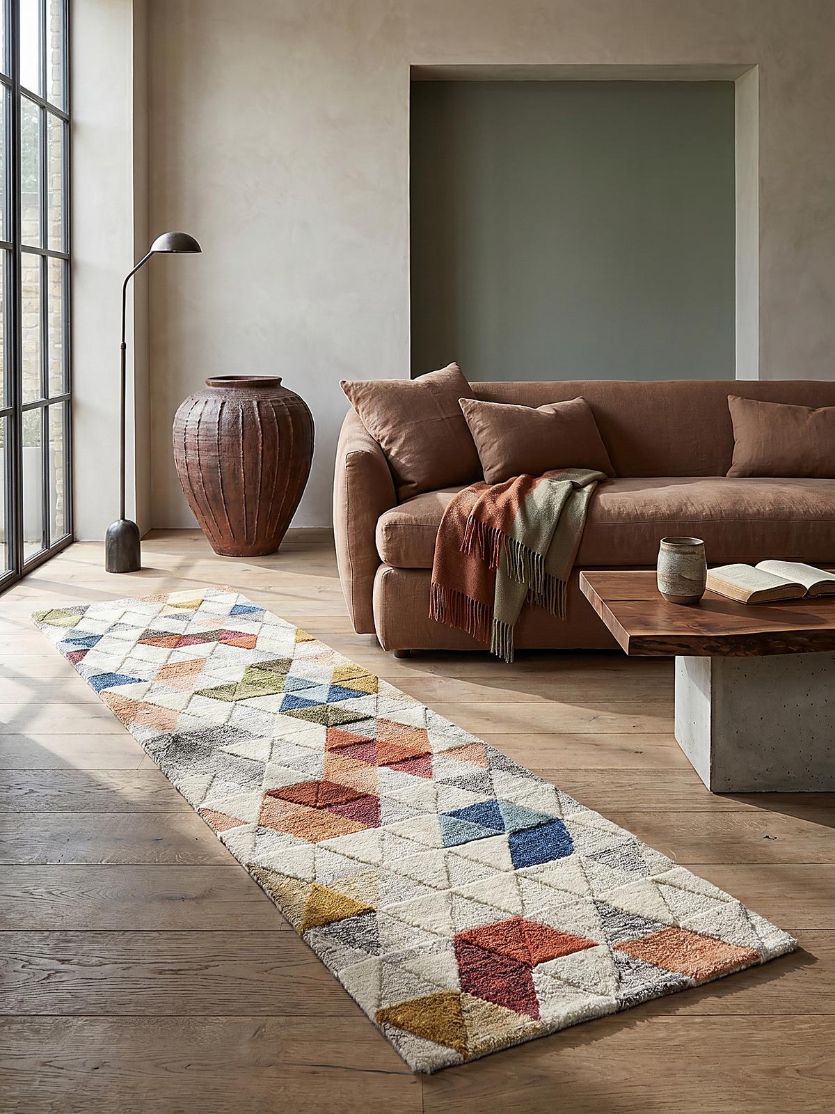 WOLLTEPPICH ESK, geometrisch, Bunt, 60 x 230 cm - Multicolor, Textil (230/60cm) - KADIMA DESIGN